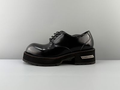 Balenciaga Venom Pour Polished Bull Leather Upper Round Toe Lace-up Men's Shoes